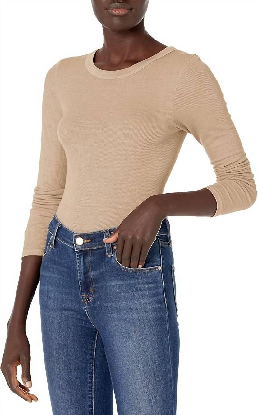 NEW ENZA COSTA silk knit crew tee in khaki